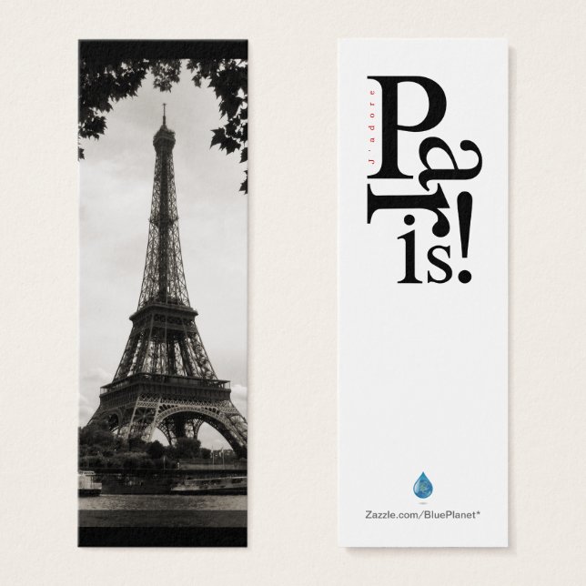 Paris Eiffel Tower Mini Bookmark (Front & Back)