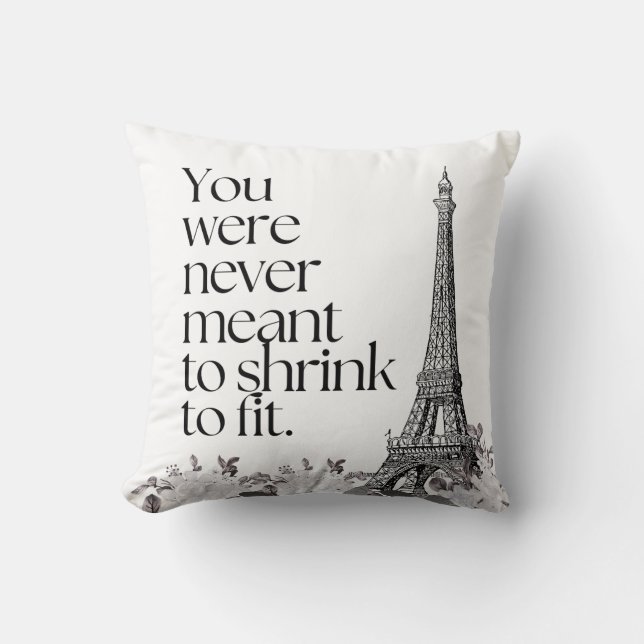 Paris Eiffel Tower Motivational Quote Wall Art Cushion (Front)