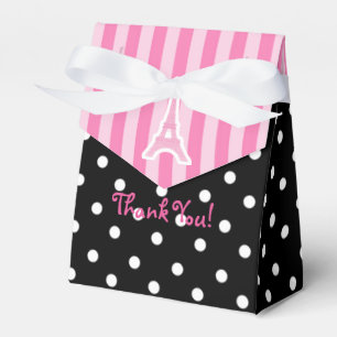 Paris Eiffel Tower Pink Birthday Party Favour Bag Box