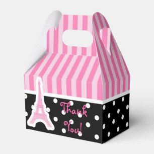 Paris Eiffel Tower Pink Birthday Party Favour Boxe Box