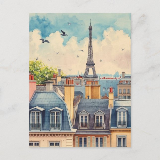 Paris Eiffel Tower Postcard (Front)