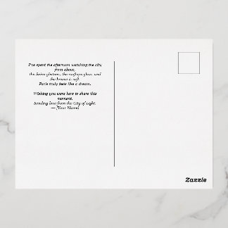 Paris Eiffel Tower Postcard with Gold Foil – Elega