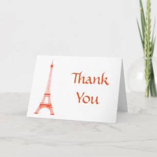 Paris Eiffel Tower Purple Thank You Card