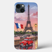Paris Eiffel Tower: Romantic Watercolor Sunset Edi