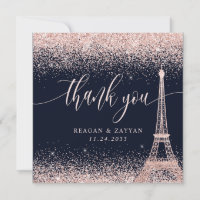 Paris Eiffel Tower Rose Gold Wedding