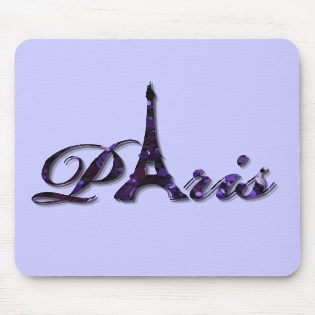 Paris Eiffel Tower Sequin Glitter Sparkle Mouse Pad (Front)
