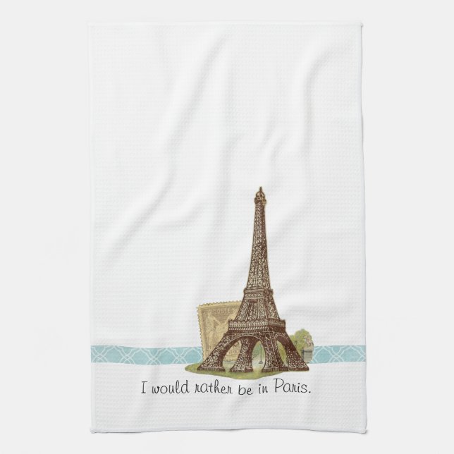 Paris Eiffel Tower Tea Towel Kitchen Towel (Vertical)