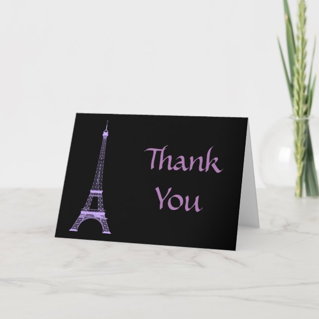 Paris Eiffel Tower Thank You Card (Front)