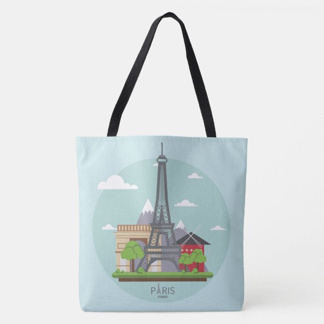 Paris Eiffel Tower Tote Bag (Front)