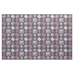 Paris Eiffel Tower travel postage inspired fabric