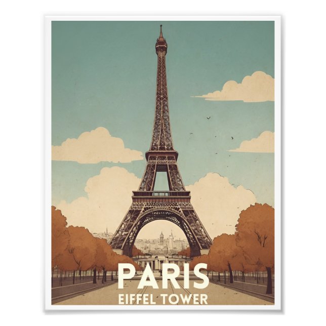 Paris Eiffel Tower Travel poster | vintage poster (Front)