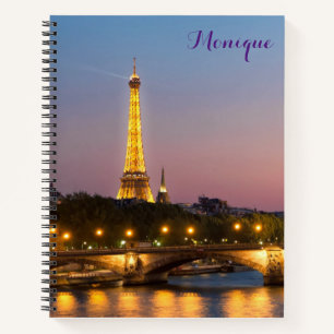 Paris Eiffel Tower Travel Spiral Notebook French