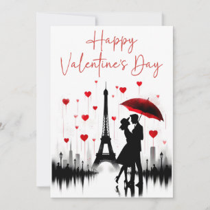 Paris Eiffel Tower Valentines  Holiday Card