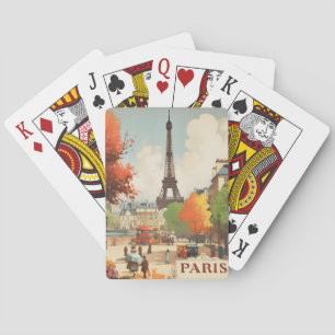 Paris Eiffel Tower Vintage Game Night Playing Cards