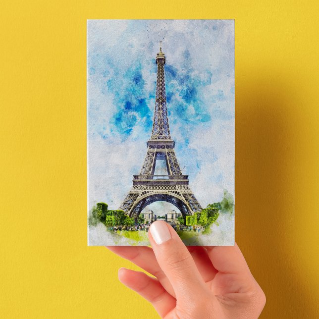 Paris Eiffel Tower Watercolor #02  Postcard (Creator Uploaded)