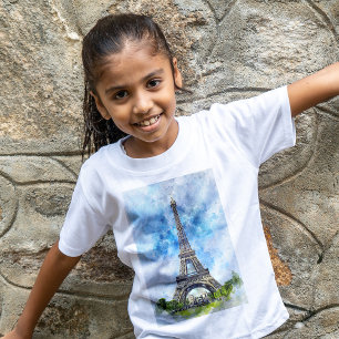 Paris Eiffel Tower Watercolor #02  T-Shirt