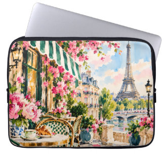 Paris Eiffel Tower Watercolor Laptop Sleeve