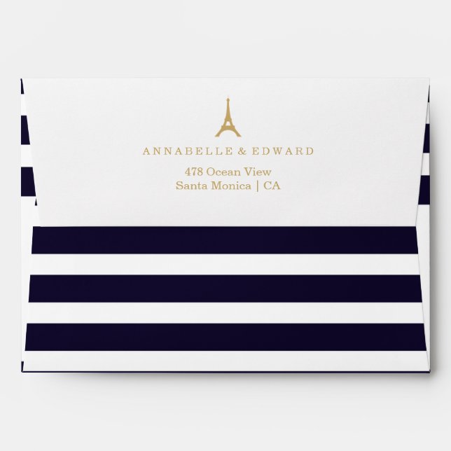 Paris Eiffel Tower Wedding Collection Envelope (Back (Top Flap))