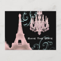Paris Eiffel Tower wedding save the date