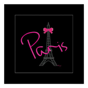Paris, Eiffel Tower with bow Modern Poster