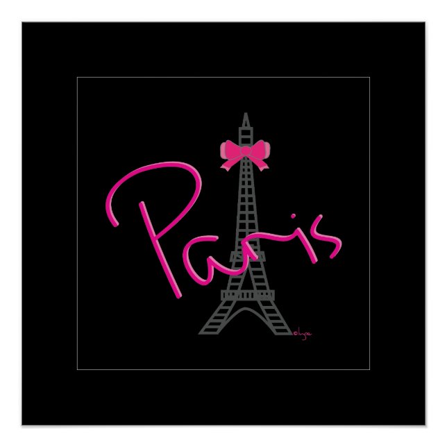Paris, Eiffel Tower with bow Modern Poster (Front)
