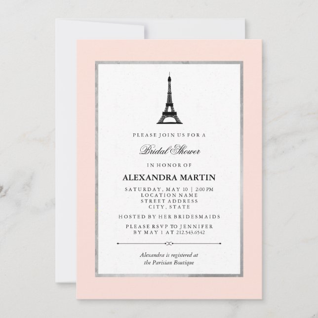 Paris Elegance Bridal Shower Invitation (Front)
