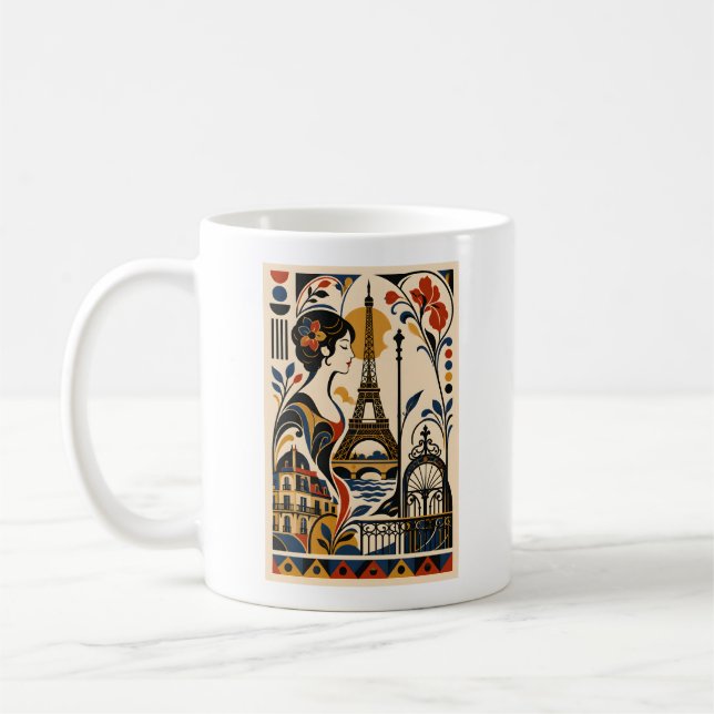 Paris Elegance – Geometric Art Mug (Left)