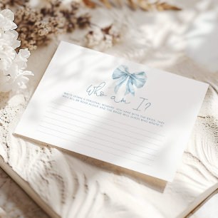 Paris elegant Toile bow Who am I bridal game