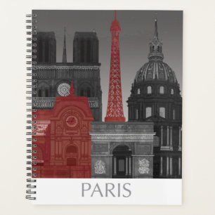 Paris Elevations by Night - Red Planner