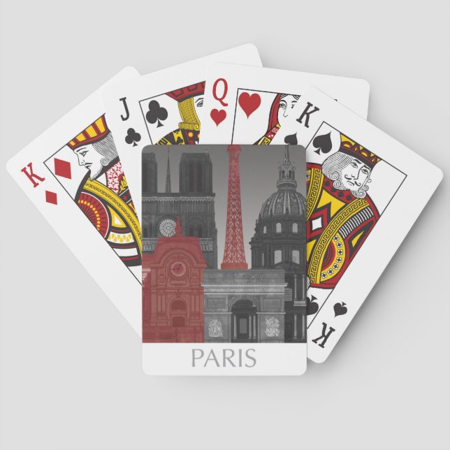 Paris Elevations by Night - Red Playing Cards (Back)