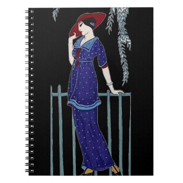 Paris fashion 1920s elegant lady notebook (Front)