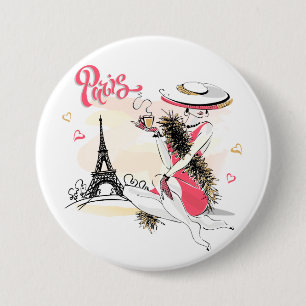 Paris, Fashion & Coffee 7.5 Cm Round Badge
