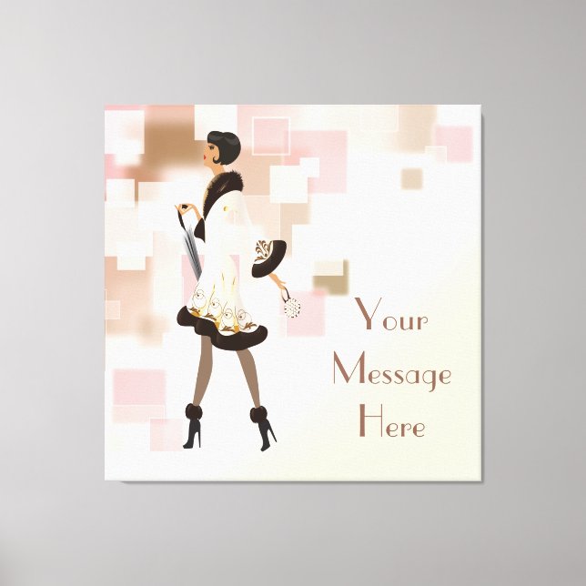 Paris Fashion Model Wrapped Canvas (Front)