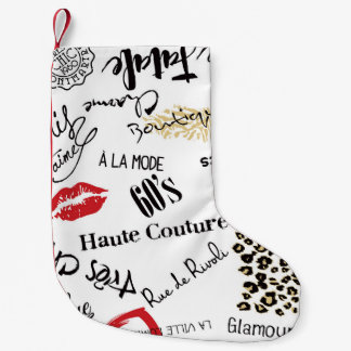 Paris fashion: vintage glamour pattern. small christmas stocking