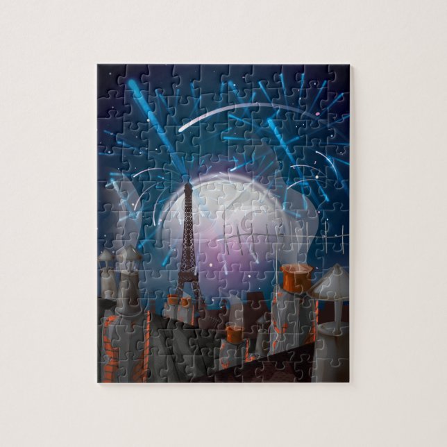 Paris Fireworks Jigsaw Puzzle (Vertical)