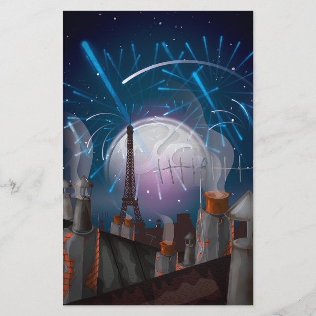 Paris Fireworks Stationery (Front)