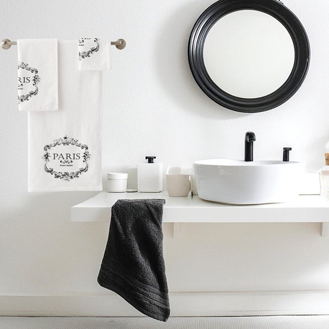 Paris flower market bath towel set (Creator Uploaded)