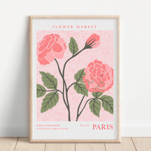 Paris Flower Market Botanical Poster