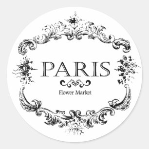 Paris flower market classic round sticker