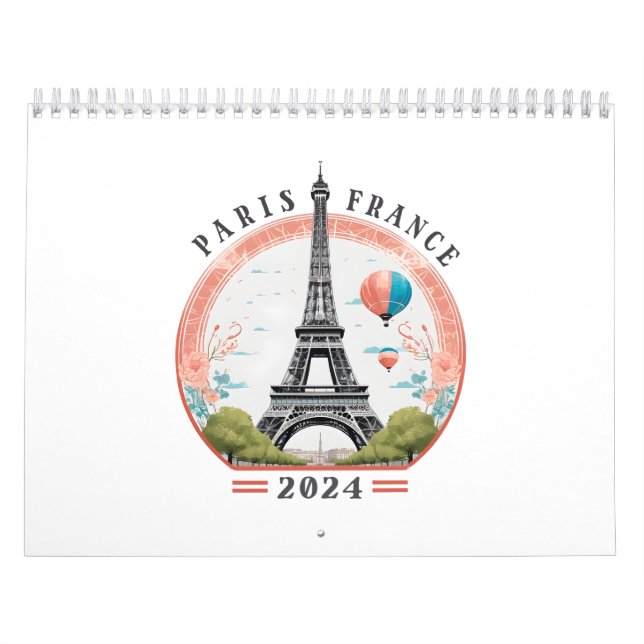 Paris France 2024 Calendars, Paris France 2024 Calendar (Cover)