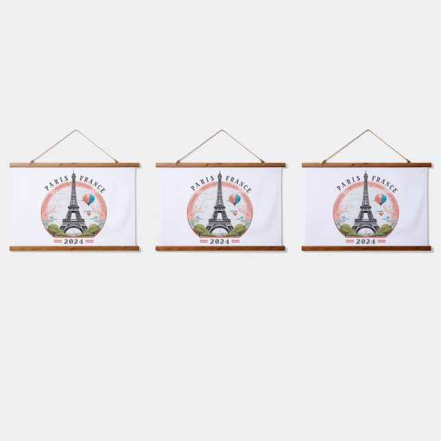 Paris France 2024 Hanging Tapestrys, Eiffel Tower Hanging Tapestry (Triple)