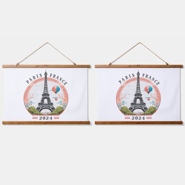 Paris France 2024 Hanging Tapestrys, Eiffel Tower Hanging Tapestry (Double)
