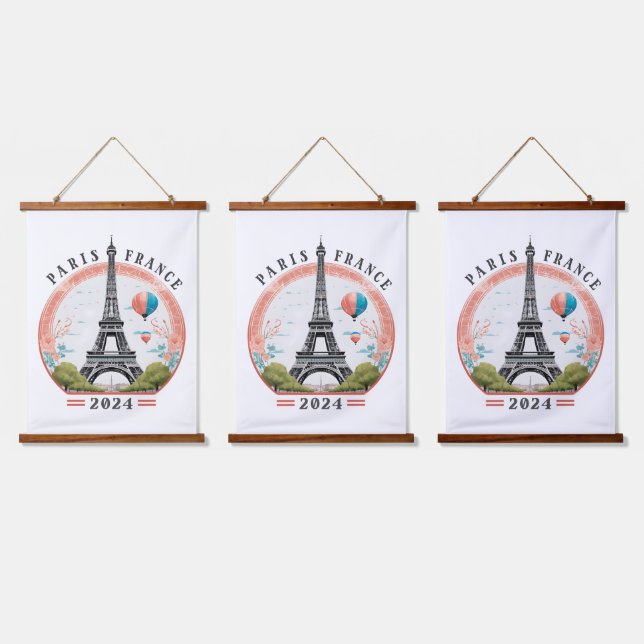 Paris France 2024 Hanging Tapestrys, Eiffel Tower Hanging Tapestry (Triple)