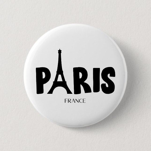 Paris France  6 Cm Round Badge (Front)