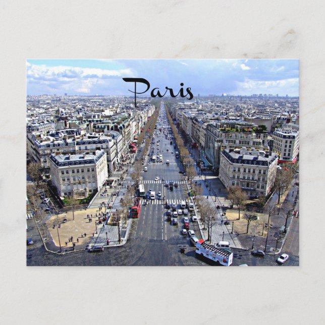 Paris, France Aerial View Postcard (Front)