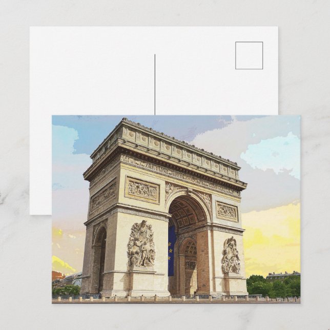 Paris France Arc De Triomphe Architecture Postcard (Front/Back)