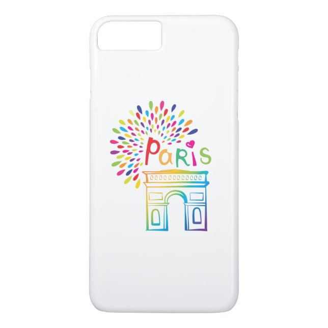 Paris France | Arc de Triomphe | Neon Design Case-Mate iPhone Case (Back)