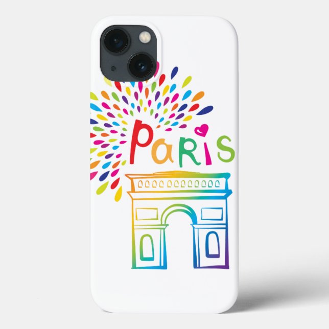 Paris France | Arc de Triomphe | Neon Design Case-Mate iPhone Case (Back)
