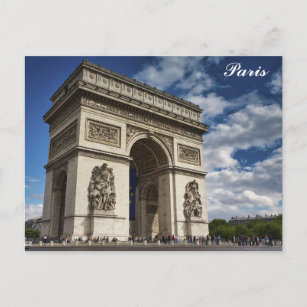 Paris France Arc De Triomphe Travel Photo Postcard