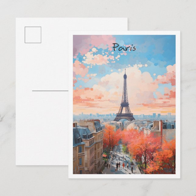 Paris France Art Travel  Postcard (Front/Back)